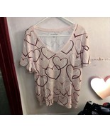 Tommy Hilfiger Women&#39;s T-Shirt pink hearts Print Light Pink Size 1X - £18.62 GBP