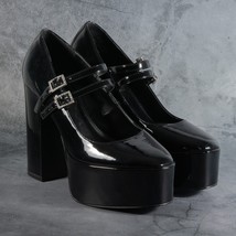 Aqua Emmy Emmy Mary Jane Strap Platform High Heel Pumps Black Patent Siz... - $44.54