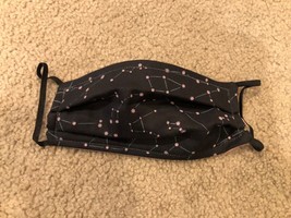 black outer space print constellations handmade cotton face mask reversible - £9.02 GBP