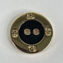 St. John Collection Gold &amp; Black Logo 2-Hole Flat Round Replacement Button 5/8&quot; - $10.00