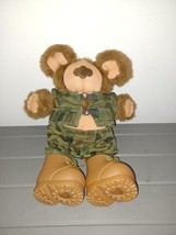 FURSKINS Teddy Bear Stuffed Plush Bubba 16&quot; Vintage 1985 Xavier Roberts Camo - £15.63 GBP
