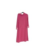 PajamaGram Pajama Gram Womens M Night Gown Pink Pjs Cowl Neck Cuffed Sleeve - $19.79