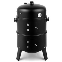 BBQ Charcoal Grill Smoker Hunting Camping Venison Rabbit Outdoor Cooking Black - £46.80 GBP