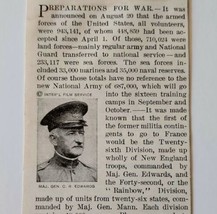 1917 World War 1 Preparations Article Major General CR Edwards Military LGADYC4 - £11.20 GBP