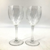 Crystal Blown Glass Swirl inside 5 5/8 in Wine Beverage Goblet Set of 2 - $12.86