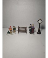 Lemax Vintage Christmas Village Assorted Pieces, Lot of 4 (Clock, bench,... - $10.88