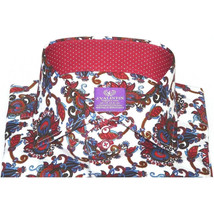 Men Shirt J.Valintin Turkey Egyption Cotton Axxess Style A113-10 Christmas Red image 12