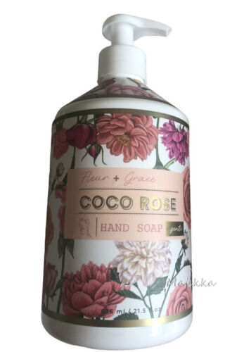 2X Fleur + Grace Coco Rose Soft Gentle Hand Soap Wash Made In USA 21.5 oz Ea - £31.21 GBP