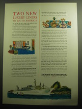 1958 Moore-McCormack Lines Cruise Ad - Two new luxury liners to South America - £14.56 GBP