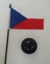 Czech Republic Desk Flag 4&quot;x 6&quot; inches Order With or Without Stand - £5.02 GBP+
