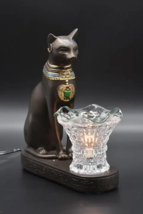 Egyptian CAT Aroma Burner Wax Tart Scented Oil Candle Warmer Electric Polyresin - $44.00