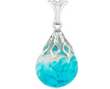 Carla &quot;floating turquoise&quot; Women&#39;s Necklace 14kt White Gold 287814 - $199.00