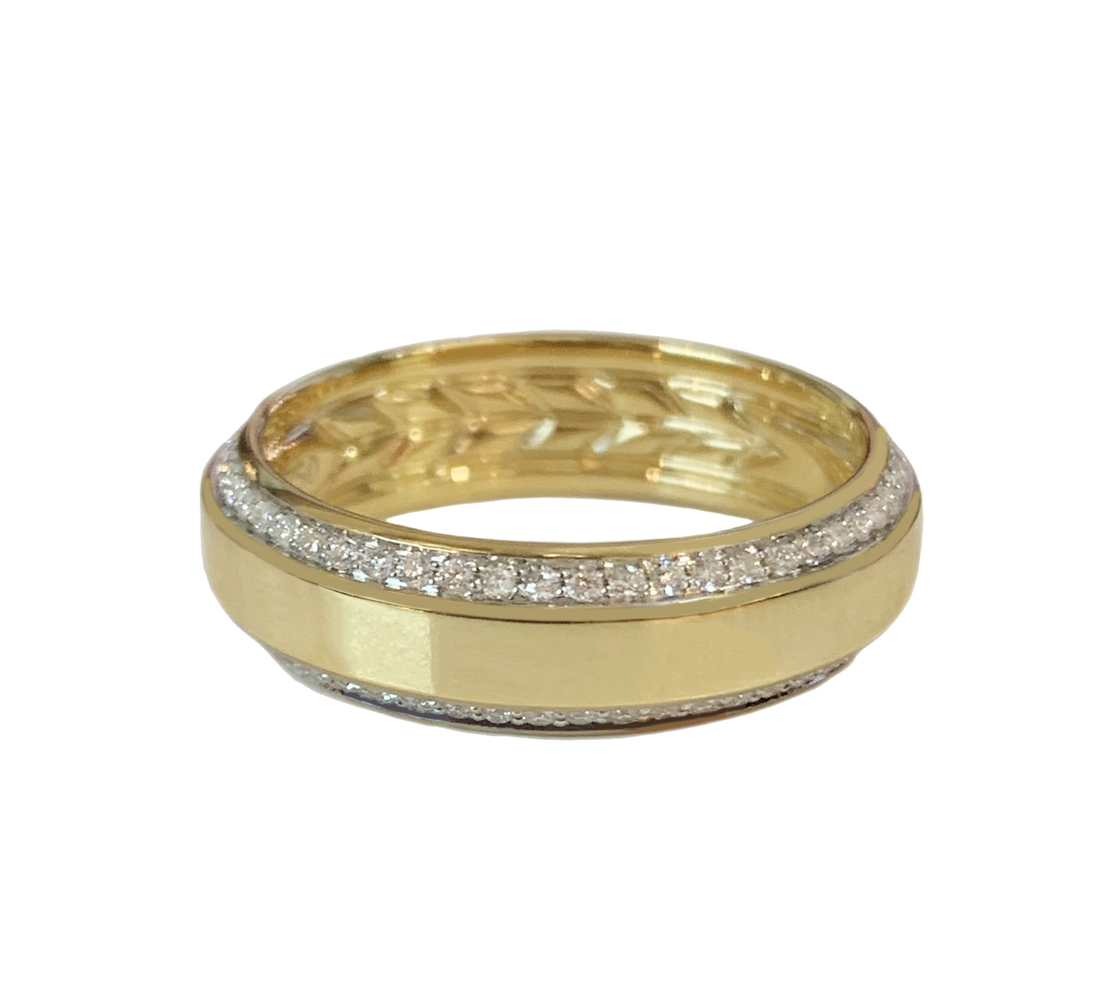 Primary image for David Yurman Beveled Band Ring In 18k Yellow Gold With Pave Diamonds