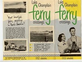Lake Champlain Ferry Crossing Brochure 1952 Ship Photos New York Rooseve... - $21.78