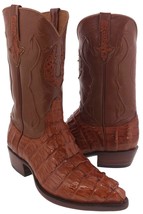 Cowboy Western Boots Leather Genuine Crocodile Tail Chedron J Toe Botas - £184.97 GBP