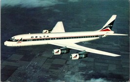 Delta Douglas DC-8 Fanjet 135 Passenger Jet Unposted Vintage Postcard - $7.50