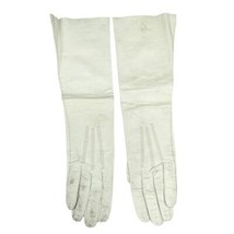 VTG White Leather Ladies Gloves Made in France for Saks Sz 7.5 1950s - $652.29 MXN