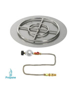 American Fireglass 24 in. Round Stainless Steel Flat Pan with Match Ligh... - $805.67 CAD