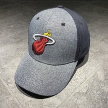 NBA Miami Heat Embroidered Mens Ball Cap Hat Adjustable Gray And Charcoal Black - £11.81 GBP