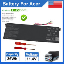 Replace Ac14B18J Battery For Acer 11 Cb3-111 13 Cb5-311 Es1-331 Es1-511 C910 New - £30.27 GBP