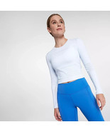 CALIA Women&#39;s Pointelle Seamless Long Sleeve T-Shirt Light Blue Small/Me... - $34.50 CAD