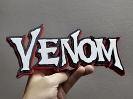 Venom Marvel Logo Sign 3D Printed Wall Art Decor Spider-Man Plaque - $14.69