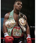 MIKE TYSON 8X10 PHOTO BOXING PICTURE WITH BELTS - £3.91 GBP