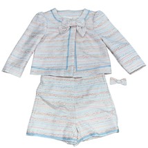 Janie and Jack Boucle Tweed &quot;All Abloom&quot; 2-Piece Jacket &amp; Shorts Set Bow... - $87.05 CAD