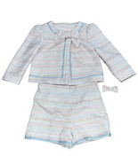 Janie and Jack Boucle Tweed &quot;All Abloom&quot; 2-Piece Jacket &amp; Shorts Set Bow... - $1,146.61 MXN