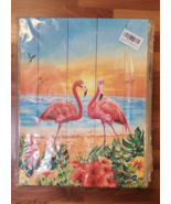 12x16&quot; Canvas Prints Wall Décor Art Elegant Pink Flamingos Ready to Hnag - $372.62 MXN