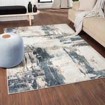 Area Rugs 5X7 Area Rug Carpets Modern Large Bedroom Blue Living Room 5X7 Rugs ~~ - £79.12 GBP