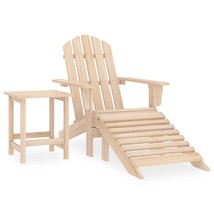 Garden Adirondack Chair with Ottoman and Table Solid Fir Wood - £51.06 GBP