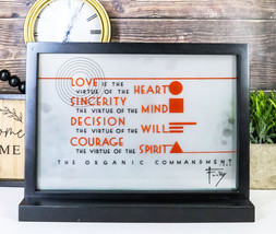 Frank Lloyd Wright Organic Commandment Love Virtues Glass Art Panel Plaq... - $85.99