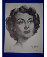 Joan Crawford Academy Award Portrait Print Vintage 1962 Volpe Mildred Pi... - $227.89 MXN