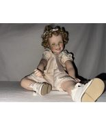 Vintage Porcelain Doll 1996 Shirley Temple Danbury Mint Uranium Green Eyes - $222.74