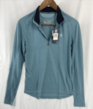 Under Armour Run 1/4 Zip Shirt Men&#39;s Size Small Blue Teal Heat Gear $60 NWT - £15.61 GBP