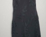Lillie Rubin Womens Black Beaded Sequin Crochet Silk Dress 10 Asymmetric... - $64.99