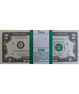 Lot of Five US$2 Brand New Uncirculated Banknotes Sequential Serial Numbers - $24.55 CAD