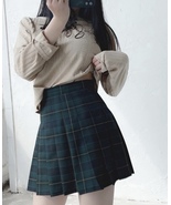 Women Girl Short Pleated Plaid Skirt College Style Plus Size Pleated Plaid Skirt - £28.90 GBP