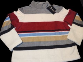 Catalina Mock Neck Size M 8-10 Striped Fleece Sweater Striped Long Sleev... - $17.81