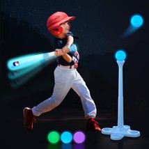 Leshein T Ball Set Light Up LED Baseball Toys for Kids Toddlers 3-10 Glow in ... - £43.46 GBP