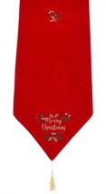 Merry Berry Christmas Embroidered Table Runner 14&quot; x 75&quot; - Red , Multicoloured - £31.32 GBP