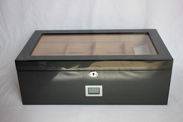 Carbon Fiber Wooden Humidor with Lock and Key 19&quot; L x 10.75&quot; W x 6.75&quot; H - $10,630.63 MXN