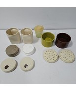 Vintage Tupperware Salt &amp; Pepper Herbs Spices Shakers 5 Pieces  2 Sets - $20.26 CAD