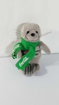 Coca Cola Plush Seal Green Scarf Stuffed Bean Bag N Pole Character 1998 Vintage - $4.95