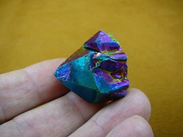 (R1-57) iridescent Aurora Crystal quartz titanium GEM gemstone Aura specimen - £15.50 GBP