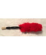 Microfiber 2 Way Red Cotton Duster w Natural Bristle Brush 11.5&quot; Tall - $130.85 MXN