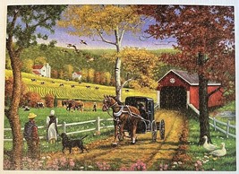 J. Charles Covered Bridge Collection Jigsaw Puzzle Amish Afternoon 1000 ... - $11.95