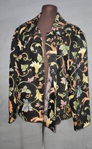 Vintage First Option Women’s Size L Black Floral Brocade Tapestry Jacket - £15.94 GBP