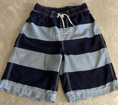 Gap Kids Boys Blue Striped Swim Trunks Shorts XL 12 - $12.25
